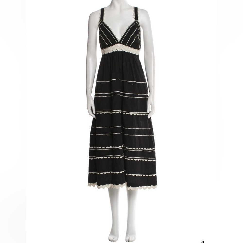 Sea New York A-Line Striped Midi Length Dress